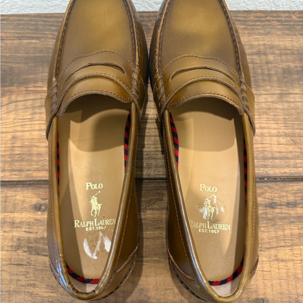 SOLD - Polo by Ralph Lauren Arscott Penny II Tan Leather Loafers for Men